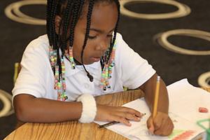 Girl doing classwork